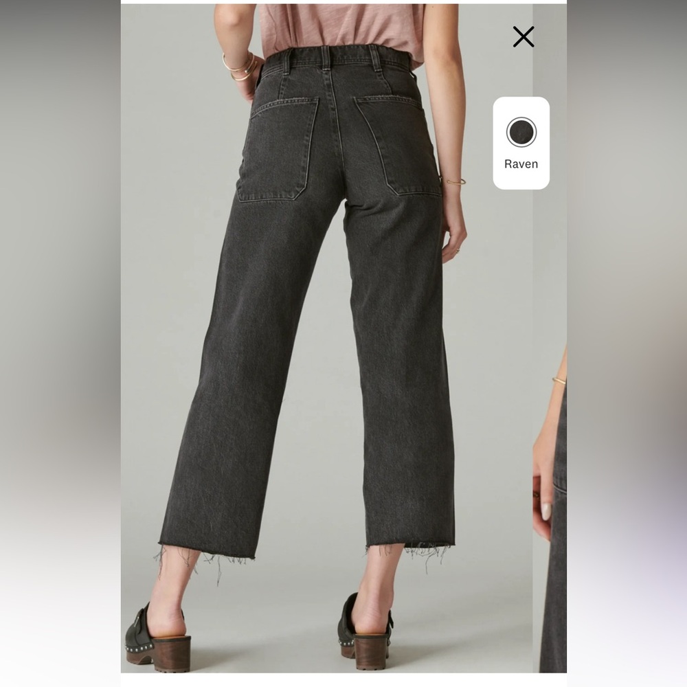 Lucky Brand Charcoal Frayed Ankle Jeans - Picture 2 of 4